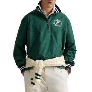ralph lauren polo green quarter zip windbreaker jacket